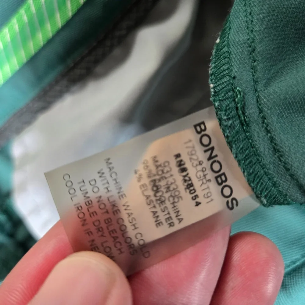 Bonobos Golf Pants Mens 36x32 Green Athletic Fit Performance Stretch Straight